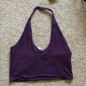 Express ~ Purple Crop Halted Shirt